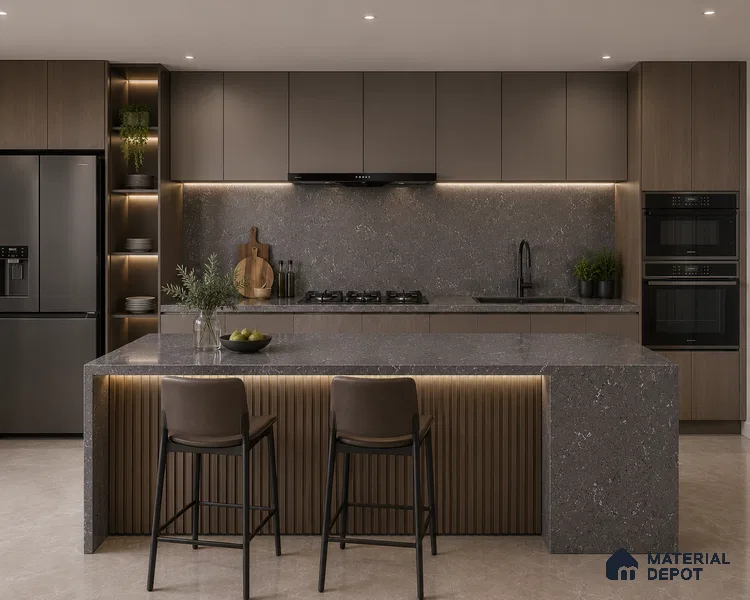 Marble Kitchen Counter Top Slab TL 11528 C Balistone Rahino 8 ft x 3 ft Full Body Matte Finish - 15 mm | Suitable for Table Top & Window Frame | Adhesive and Spacers Must be Used During Installation