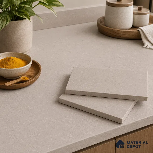 Marble Kitchen Counter Top Slab TL 11528 E Balistone Moss 8 ft x 3 ft Full Body Matte Finish - 15 mm | Suitable for Table Top & Window Frame | Adhesive and Spacers Must be Used During Installation