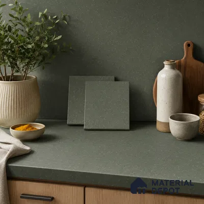 Marble Kitchen Counter Top Slab TL 11528 G Balistone Green 8 ft x 3 ft Full Body Matte Finish - 15 mm | Suitable for Table Top & Window Frame | Adhesive and Spacers Must be Used During Installation