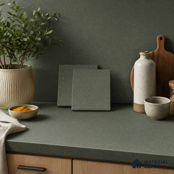 Marble Kitchen Counter Top Slab TL 11528 G Balistone Green 8 ft x 3 ft Full Body Matte Finish - 15 mm | Suitable for Table Top & Window Frame | Adhesive and Spacers Must be Used During Installation