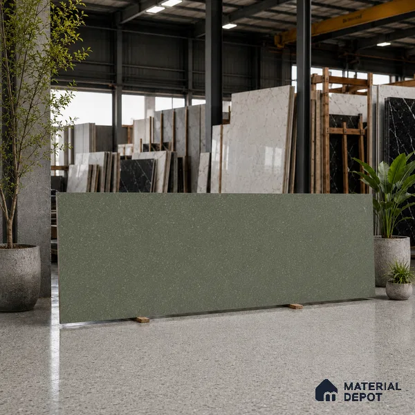Marble Kitchen Counter Top Slab TL 11528 G Balistone Green 8 ft x 3 ft Full Body Matte Finish - 15 mm | Suitable for Table Top & Window Frame | Adhesive and Spacers Must be Used During Installation