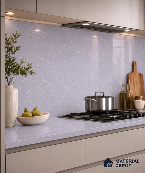 Marble Kitchen Counter Top Slab TL 11528 H Balistone Pearl 8 ft x 3 ft Full Body Matte Finish - 15 mm | Suitable for Table Top & Window Frame | Adhesive and Spacers Must be Used During Installation