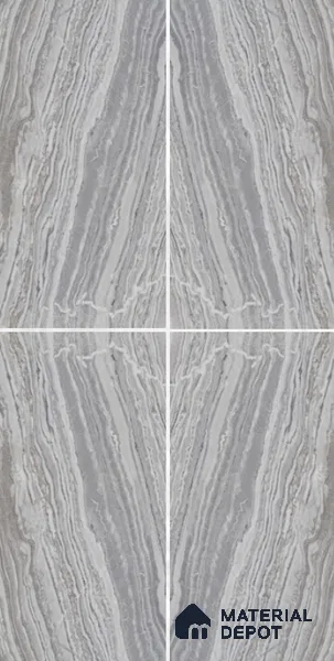 WL 00369 B Bookmatch Opaque Design 8 ft x 4 ft Stone Veneer - 4 mm | Suitable for Facade, Wardrobe & Bedroom