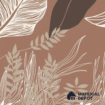 Botanical Muse Tropical Canvas Customized Wallpaper, Brown Background