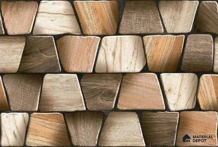 Wood Look Wall Tile TL 08795 18X12 inch Glossy Finish Ceramic Tile - 8 mm