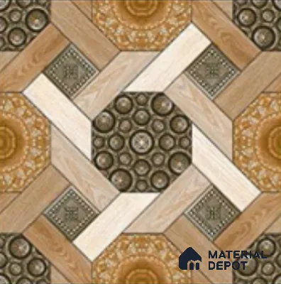 Patterned Look  Tile TL 09682 16x16 inch Matte Finish Vitrified Tile - 12 mm | Pattern Alignment May Vary | 2-3 mm Spacer is Mandatory