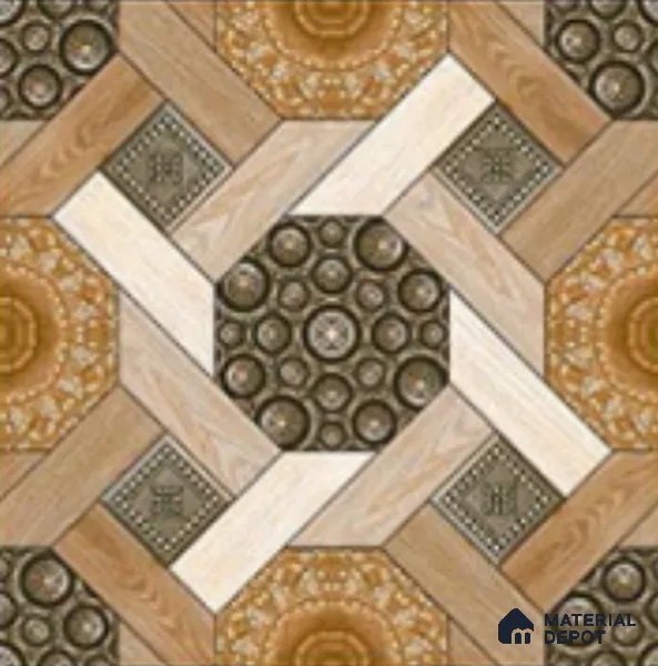 Patterned Look Tile TL 09682 16x16 inch Matte Finish Vitrified Tile - 12 mm | Pattern Alignment May Vary | 2-3 mm Spacer is Mandatory