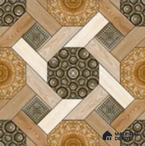 Patterned Look Tile TL 09682 16x16 inch Matte Finish Vitrified Tile - 12 mm | Pattern Alignment May Vary | 2-3 mm Spacer is Mandatory