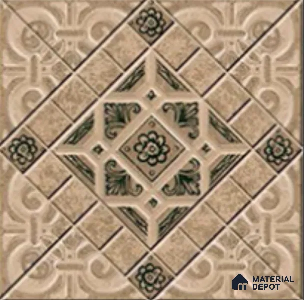 Patterned Look Tile TL 09679 16x16 inch Matte Finish Vitrified Tile - 12 mm | Pattern Alignment May Vary | 2-3 mm Spacer is Mandatory