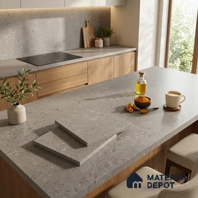 Plain Counter Top Slab TL 11513 C Pastel 8 ft x 2.6 ft Full Body Vitrified Matte Finish - 15 mm | Suitable For Counter Top, Dining Table Top & Window Frame