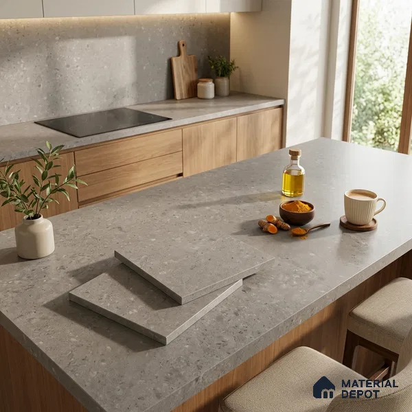 Plain Counter Top Slab TL 11513 C Pastel 8 ft x 2.6 ft Full Body Vitrified Matte Finish - 15 mm | Suitable For Counter Top, Dining Table Top & Window Frame