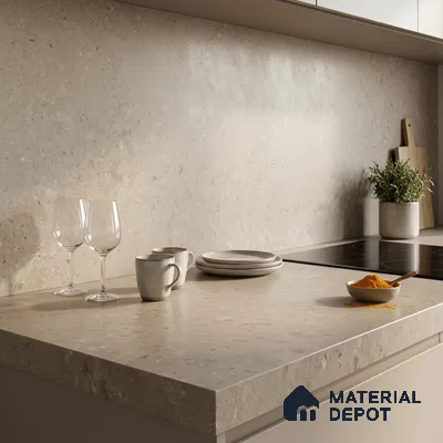 Plain Counter Top Slab TL 11513 Clay 8 ft x 2.6 ft Full Body Vitrified Matte Finish - 15 mm | Suitable For Counter Top, Dining Table Top & Window Frame
