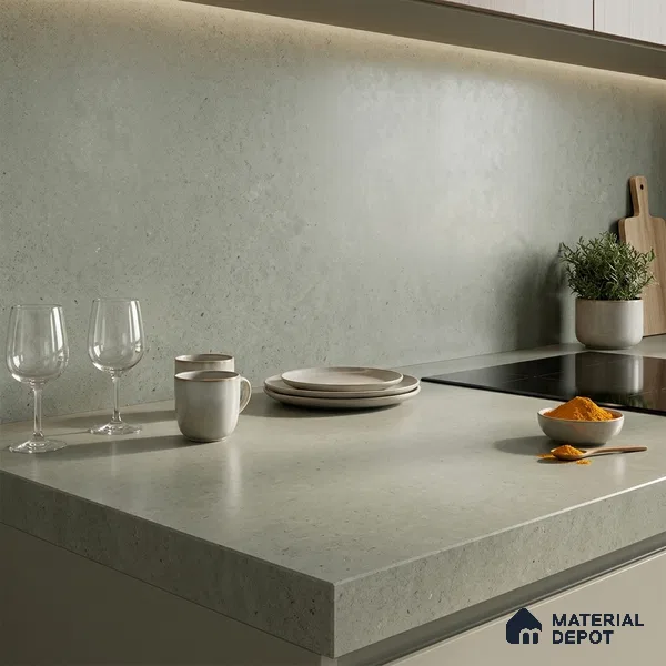 Plain Counter Top Slab TL 11513 D Grevel 8 ft x 2.6 ft Full Body Vitrified Matte Finish - 15 mm | Suitable For Counter Top, Dining Table Top & Window Frame
