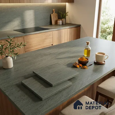 Plain Counter Top Slab TL 11513 E Juniper 8 ft x 2.6 ft Full Body Vitrified Matte Finish - 15 mm | Suitable For Counter Top, Dining Table Top & Window Frame