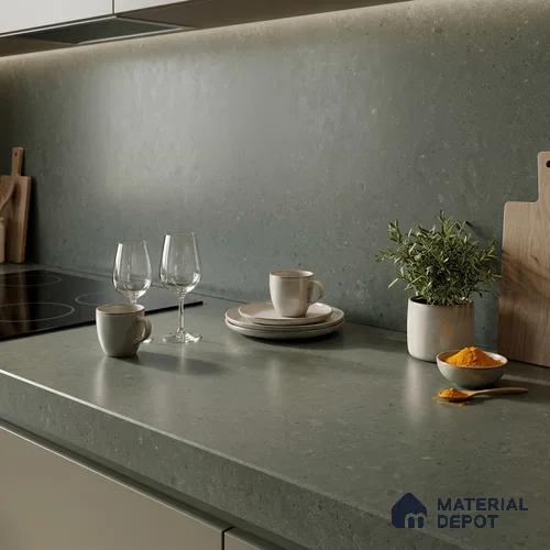 Plain Counter Top Slab TL 11513 E Juniper 8 ft x 2.6 ft Full Body Vitrified Matte Finish - 15 mm | Suitable For Counter Top, Dining Table Top & Window Frame