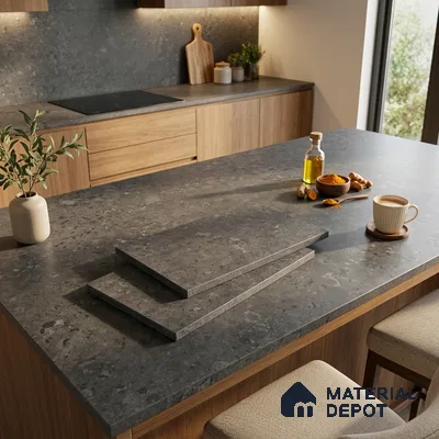 Plain Counter Top Slab TL 11513 H Oxford 8 ft x 2.6 ft Full Body Vitrified Matte Finish - 15 mm | Suitable For Counter Top, Dining Table Top & Window Frame