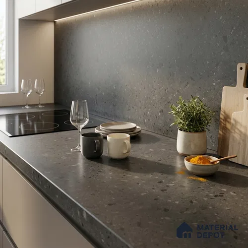 Plain Counter Top Slab TL 11513 H Oxford 8 ft x 2.6 ft Full Body Vitrified Matte Finish - 15 mm | Suitable For Counter Top, Dining Table Top & Window Frame