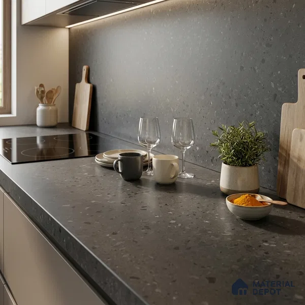 Plain Counter Top Slab TL 11513 H Oxford 8 ft x 2.6 ft Full Body Vitrified Matte Finish - 15 mm | Suitable For Counter Top, Dining Table Top & Window Frame