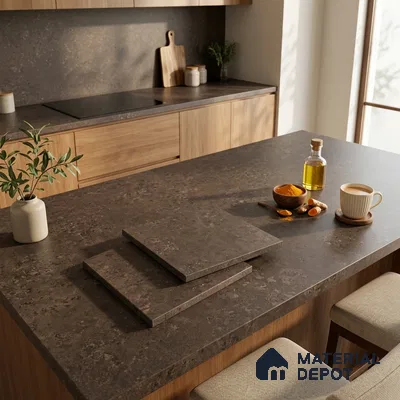 Plain Counter Top Slab TL 11513 I Panther 8 ft x 2.6 ft Full Body Vitrified Matte Finish - 15 mm | Suitable For Counter Top, Dining Table Top & Window Frame