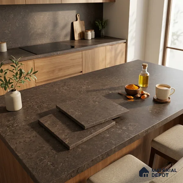 Plain Counter Top Slab TL 11513 I Panther 8 ft x 2.6 ft Full Body Vitrified Matte Finish - 15 mm | Suitable For Counter Top, Dining Table Top & Window Frame
