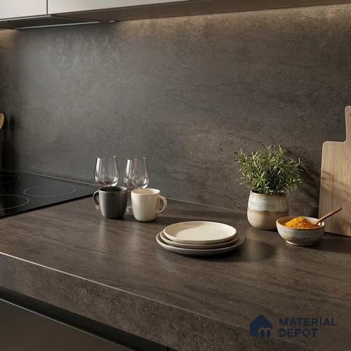 Plain Counter Top Slab TL 11513 I Panther 8 ft x 2.6 ft Full Body Vitrified Matte Finish - 15 mm | Suitable For Counter Top, Dining Table Top & Window Frame