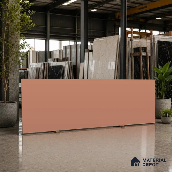 Plain Counter Top Slab TL 11513 J Peach 8 ft x 2.6 ft Full Body Vitrified Matte Finish - 15 mm | Suitable For Counter Top, Dining Table Top & Window Frame