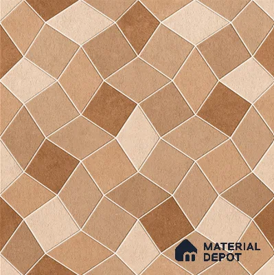 TL 08682 Brown 1.31 ft x 1.31 ft Matte Finish Vitrified Floor Tile - 11 mm | Pattern Alignment May Vary | 2-3 mm Spacer is Mandatory