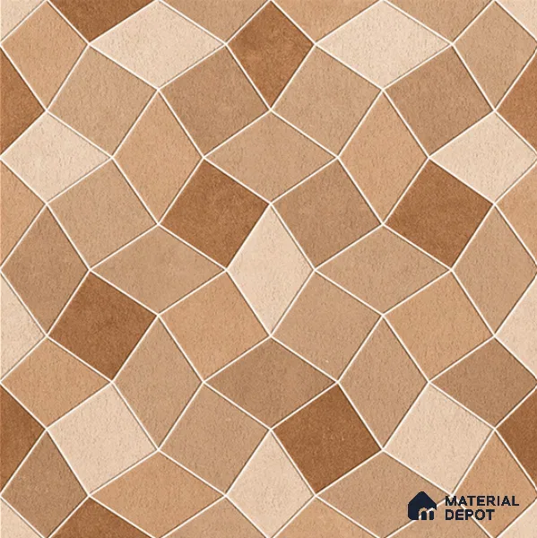 TL 08682 Brown 1.31 ft x 1.31 ft Matte Finish Vitrified Floor Tile - 11 mm | Pattern Alignment May Vary | 2-3 mm Spacer is Mandatory
