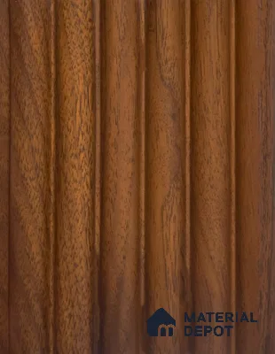 Brown Wooden Louver PN 06454 (LPR-518) Walnut 9.5 ft x 6.3 inch WPC Panel - 15 mm | Suitable for Feature Wall, TV Unit & Living Room | | Width is Subjected to 5% Variation