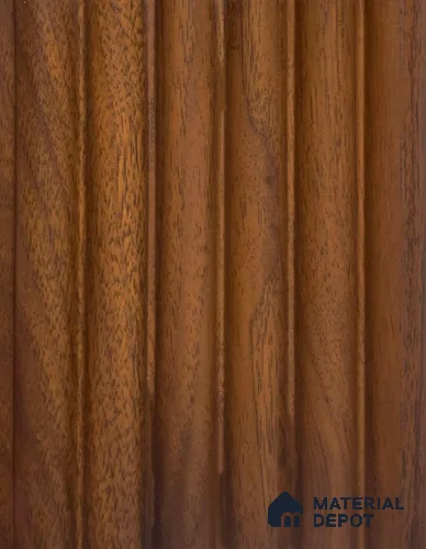 Brown Wooden Louver PN 06454 (LPR-518) Walnut 9.5 ft x 6.3 inch WPC Panel - 15 mm | Suitable for Feature Wall, TV Unit & Living Room | | Width is Subjected to 5% Variation