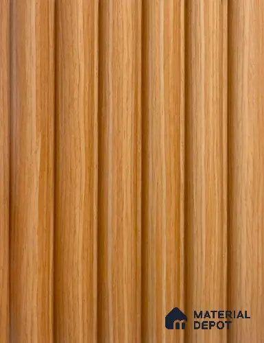 Brown Wooden Louver PN 06453 (LPR-517) Teak 9.5 ft x 6.3 inch WPC Panel - 15 mm | Suitable for Feature Wall, TV Unit & Living Room | | Width is Subjected to 5% Variation