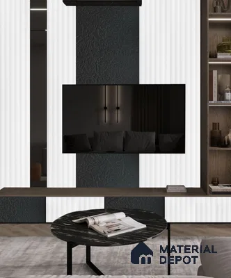 White Plain Colour Louver PN 06456 (LPR-520) White 9.5 ft x 6.3 inch WPC Panel - 15 mm | Suitable for Feature Wall, TV Unit & Living Room | | Width is Subjected to 5% Variation