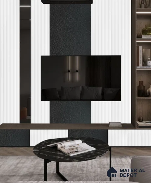 White Plain Colour Louver PN 06456 (LPR-520) White 9.5 ft x 6.3 inch WPC Panel - 15 mm | Suitable for Feature Wall, TV Unit & Living Room | | Width is Subjected to 5% Variation