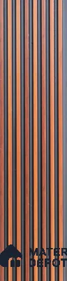 Brown Wooden Louver PN 05532 9.5 ft x 5 inch Charcoal Panel - 11 mm | Suitable for Feature Wall, TV Unit & Living Room | Width is Subjected to 5% Variation