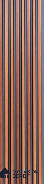 Brown Wooden Louver PN 05532 9.5 ft x 5 inch Charcoal Panel - 11 mm | Suitable for Feature Wall, TV Unit & Living Room | Width is Subjected to 5% Variation