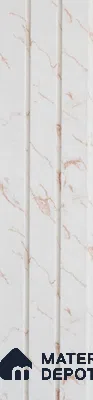White Marble Louver PN 05517 9.5 ft x 5 inch Charcoal Panel - 11 mm | Suitable for Feature Wall, TV Unit & Living Room | Width is Subjected to 5% Variation