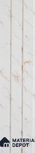 White Marble Louver PN 05517 9.5 ft x 5 inch Charcoal Panel - 11 mm | Suitable for Feature Wall, TV Unit & Living Room | Width is Subjected to 5% Variation