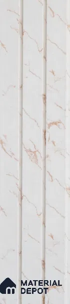 White Marble Louver PN 05517 9.5 ft x 5 inch Charcoal Panel - 11 mm | Suitable for Feature Wall, TV Unit & Living Room | Width is Subjected to 5% Variation