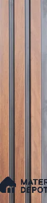 Brown Wooden Louver PN 05507 9.5 ft x 5 inch Charcoal Panel - 11 mm | Suitable for Feature Wall, TV Unit & Living Room | Width is Subjected to 5% Variation