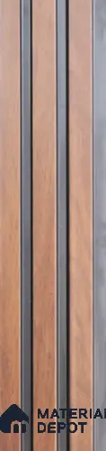 Brown Wooden Louver PN 05507 9.5 ft x 5 inch Charcoal Panel - 11 mm | Suitable for Feature Wall, TV Unit & Living Room | Width is Subjected to 5% Variation