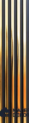 Yellow Metallic Louver PN 05524 9.5 ft x 5 inch Charcoal Panel - 11 mm | Suitable for Feature Wall, TV Unit & Living Room | Width is Subjected to 5% Variation