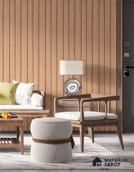 Brown Wooden Louver PN 05509 9.5 ft x 5 inch Charcoal Panel - 11 mm | Suitable for Feature Wall, TV Unit & Living Room | Width is Subjected to 5% Variation