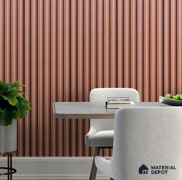 Brown Plain Colour Louver PN 05528 9.5 ft x 5 inch Charcoal Panel - 11 mm | Suitable for Feature Wall, TV Unit & Living Room | Width is Subjected to 5% Variation
