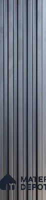 Grey Plain Colour Louver PN 05527 9.5 ft x 5 inch Charcoal Panel - 11 mm | Suitable for Feature Wall, TV Unit & Living Room | Width is Subjected to 5% Variation