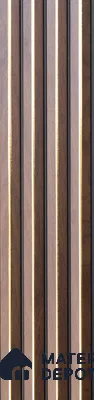 Brown Plain Colour Louver PN 05522 9.5 ft x 5 inch Charcoal Panel - 11 mm | Suitable for Feature Wall, TV Unit & Living Room | Width is Subjected to 5% Variation