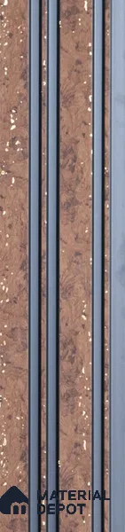 Brown Stone Louver PN 05518 9.5 ft x 5 inch Charcoal Panel - 11 mm | Suitable for Feature Wall, TV Unit & Living Room | Width is Subjected to 5% Variation