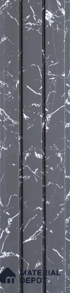 Grey Marble Louver PN 05516 9.5 ft x 5 inch Charcoal Panel - 11 mm | Suitable for Feature Wall, TV Unit & Living Room | Width is Subjected to 5% Variation
