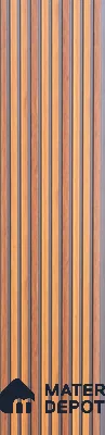 Brown Wooden Louver PN 05535 9.5 ft x 6 inch Charcoal Panel - 11 mm | Suitable for Feature Wall, TV Unit & Living Room | Width is Subjected to 5% Variation