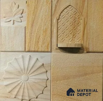 WL 00383 Cloudy Wood Natural Stone Wall Cladding | Box Contains Mix Sizes of 300x300 mm, 300x150 mm, 150x150 mm | 1 Box = 8 Sq. Ft