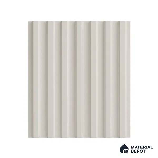 Cream Plain Colour Louver PN 06393 9.5 ft x 6 inch Clvin Panel - 8 mm | Suitable for Feature Wall, TV Unit & Living Room | Width is Subjected to 5% Variation